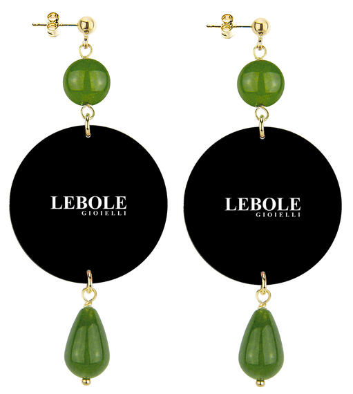 Orecchini Quadrifoglio E Ferro Di Cavallo Classico Verde Oliva - Lebole Maison