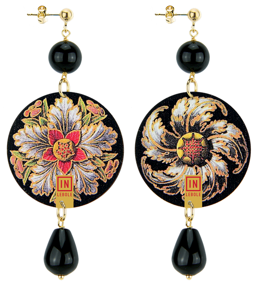 Earrings Rose Black Classic - Lebole Maison