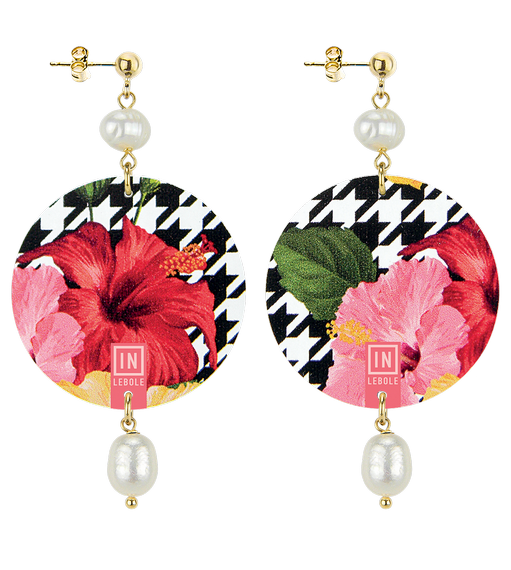 Earrings Colorful Flower Pearl Classic - Lebole Maison