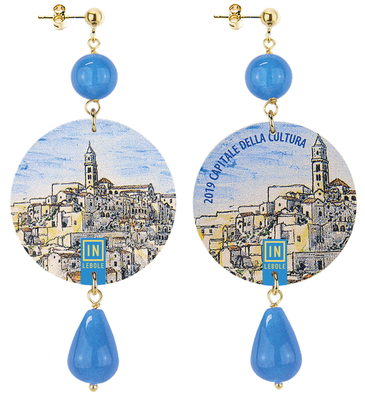 Orecchini Matera Classico Azzurro - Lebole Maison