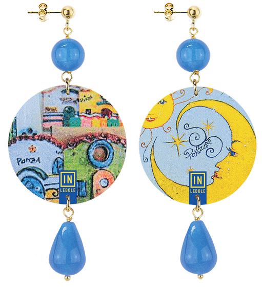 Earrings Ponza Luna Blue Classic - Lebole Maison