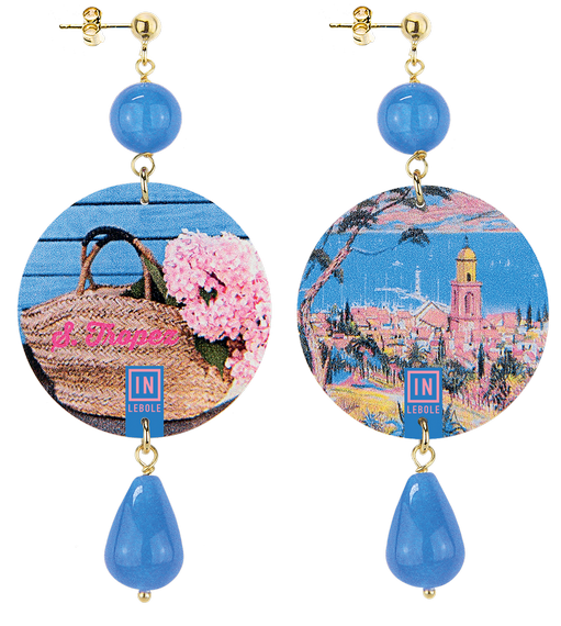 Earrings S.tropez Light Blue Classic - Lebole Maison