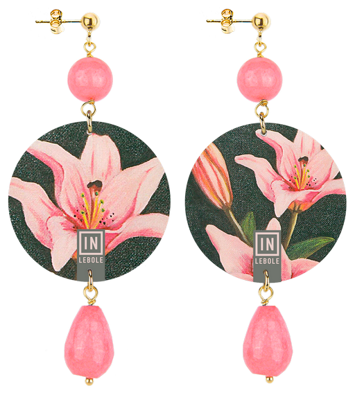 Earrings Pink Flower Pink Classic - Lebole Maison