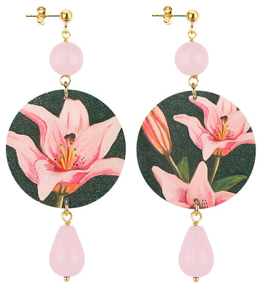 Orecchini Fiore Rosa Classico Rosa - Lebole Maison