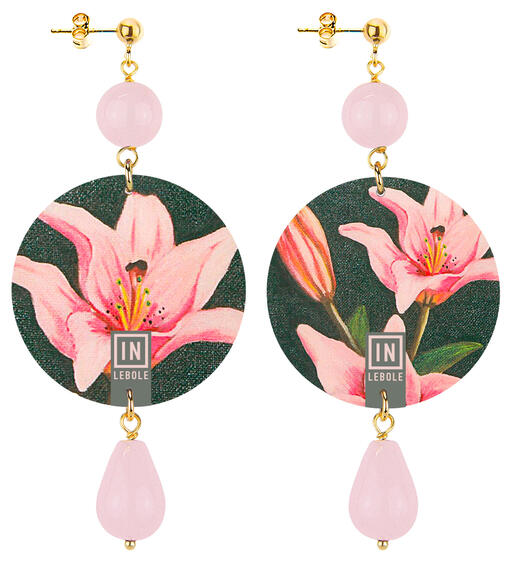 Orecchini Fiore Rosa Classico Rosa - Lebole Maison