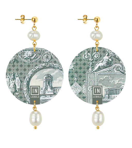 Earrings Toile De Jouy Pearl Classic - Lebole Maison