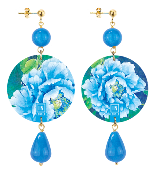 Earring Flower Blue Classic - Lebole Maison