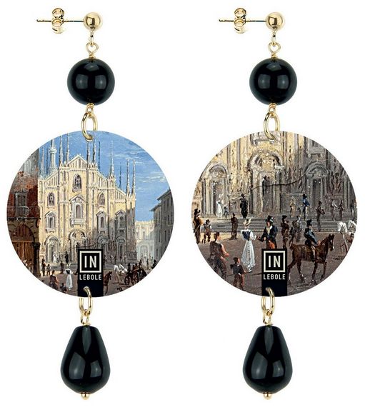 Earrings Milano Black Classic - Lebole Maison