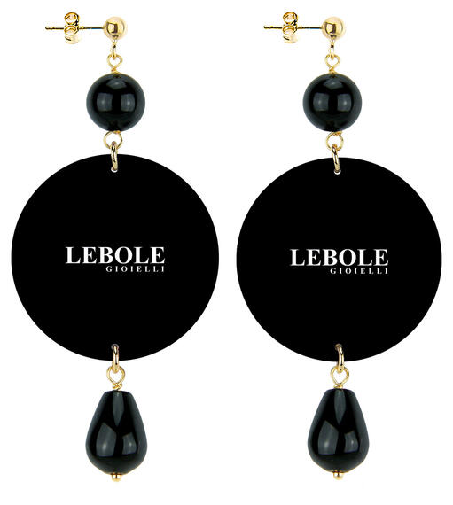 Orecchini Fiore Rosso Classico Nero - Lebole Maison