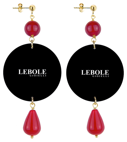 Earrings Red Flower Red Classic - Lebole Maison