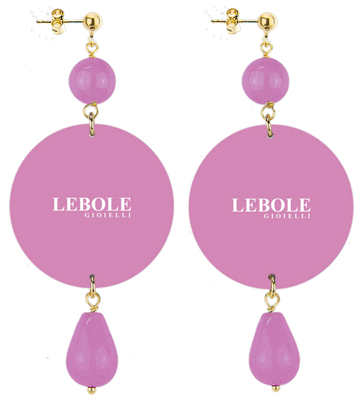 Earrings White Flower Light Purple Classic - Lebole Maison