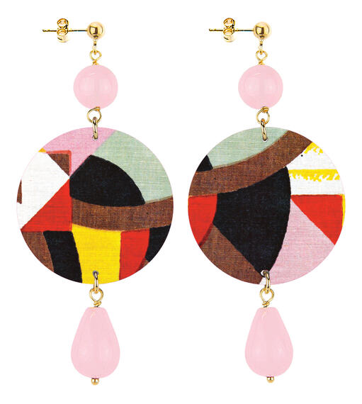Orecchini Geometrico Classico Rosa - Lebole Maison