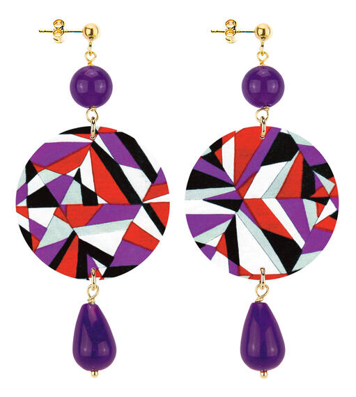 Orecchini Geometrico Classico Viola - Lebole Maison