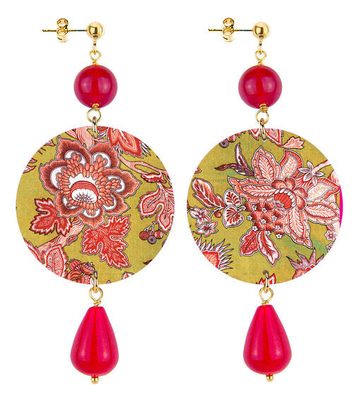 Orecchini Fiore Rosso Classico Rubino - Lebole Maison