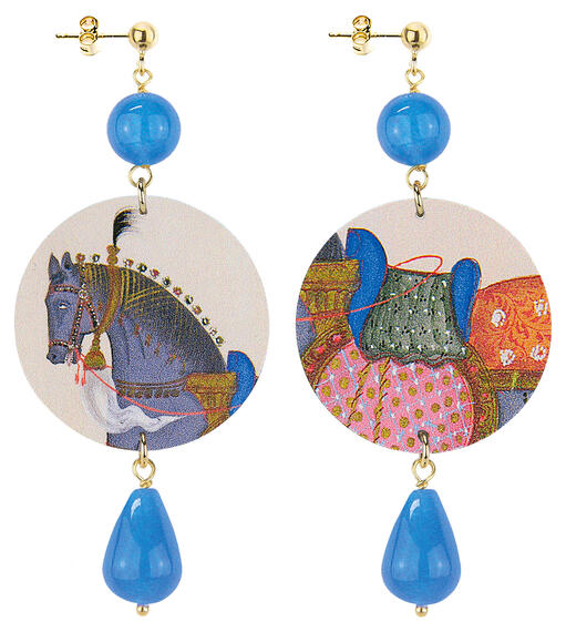 Orecchini Cavallo Classico Azzurro - Lebole Maison