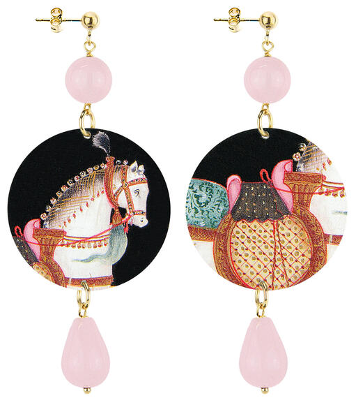 Orecchini Cavallo Classico Rosa - Lebole Maison