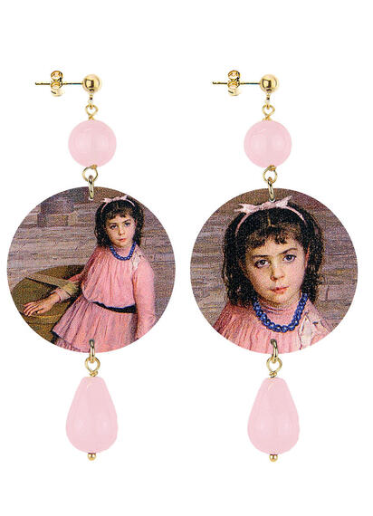 E.longoni Classic Pink Earrings For Girls - Lebole Maison