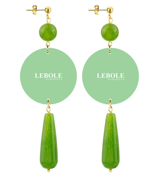 Orecchini La Bella E La Bestia Goccia Lunga Verde Oliva - Lebole Maison