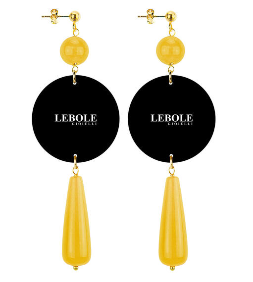 Long Yellow Drop Princess Earrings - Lebole Maison