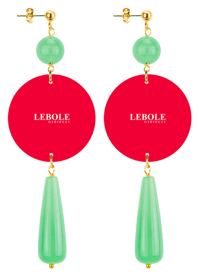 Orecchini Cenerentola Goccia Lunga Verde Giada - Lebole Maison