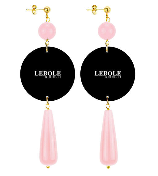 Orecchini Fiore Bianco Goccia Lunga Rosa - Lebole Maison