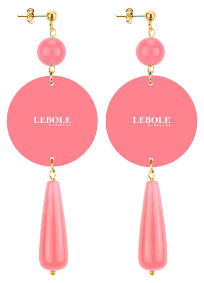 Orecchini Maculato Goccia Lunga Rosa Sfumato - Lebole Maison