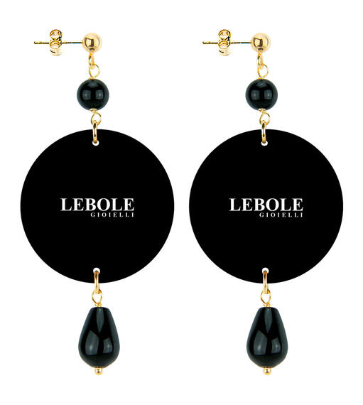 Small Black Python Earrings - Lebole Maison