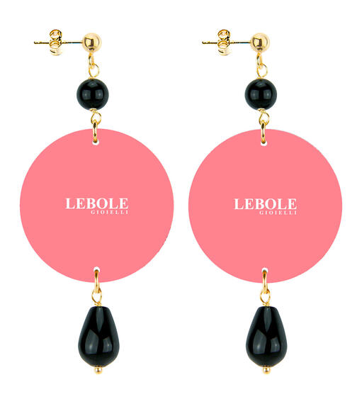 Small Black Python Earrings - Lebole Maison