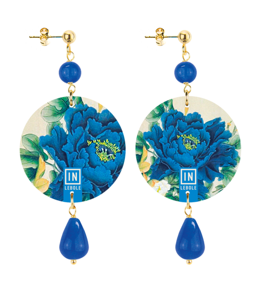 Small Earrings Blue Flower - Lebole Maison