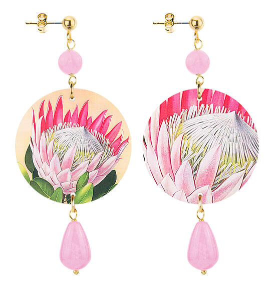 Orecchini Fiore Piccolo Rosa Fluo - Lebole Maison