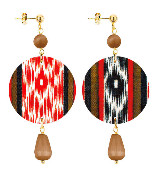 Orecchini Ikat Piccolo Marrone - Lebole Maison