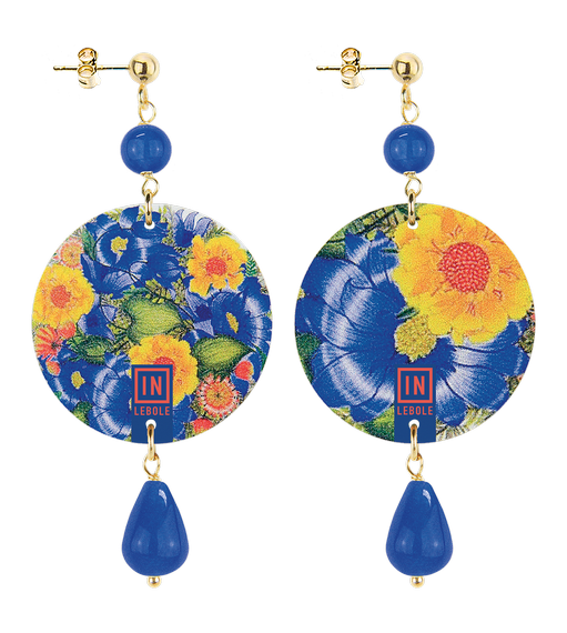 Earrings Blue Flower Classic - Lebole Maison