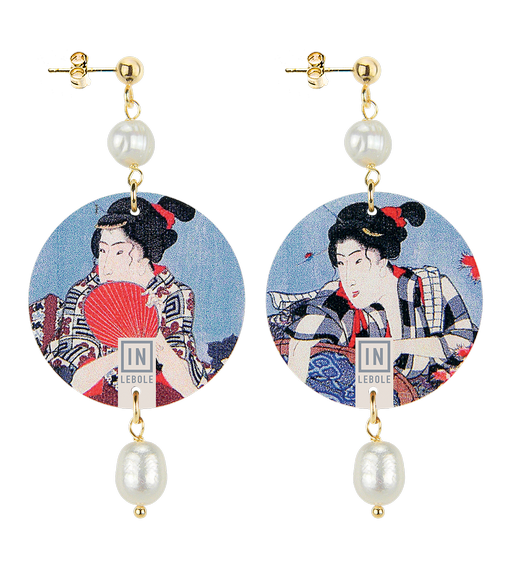 Small Earrings Geisha Pearl - Lebole Maison