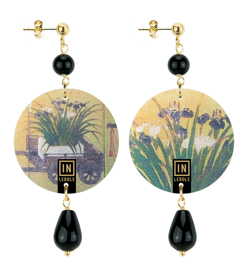 Small Earrings Gold Fund Black - Lebole Maison