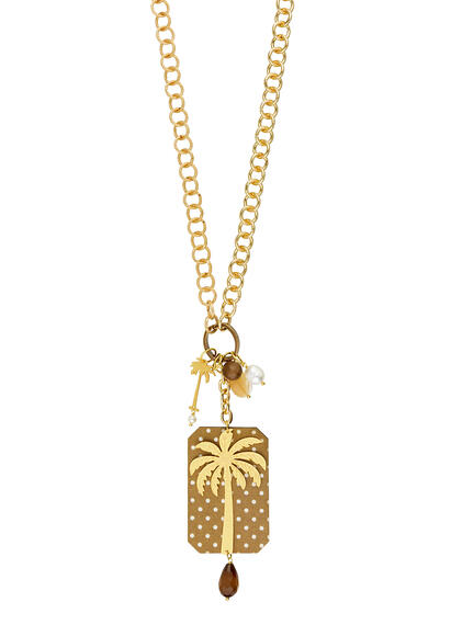 Collana Doppia Palma Pois Marrone - Lebole Maison