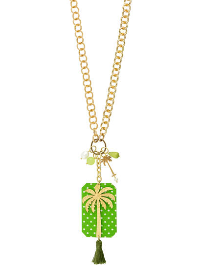 Collana Doppia Palma Pois Verde - Lebole Maison