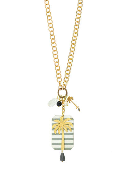 Collana Doppia Palma Riga Grigio - Lebole Maison