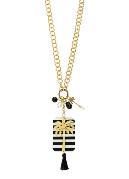 Collana Doppia Palma Riga Nero - Lebole Maison