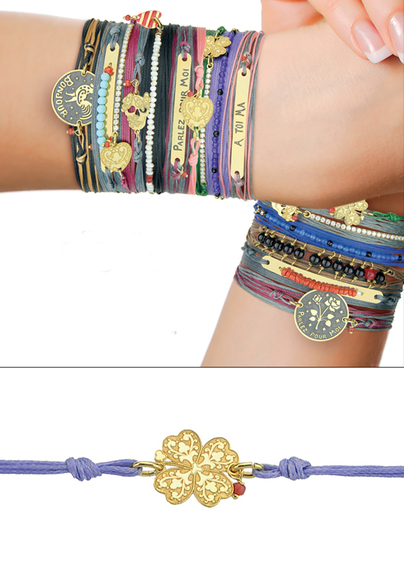 Lilac Quadrifoglio Bracelet - Lebole Maison