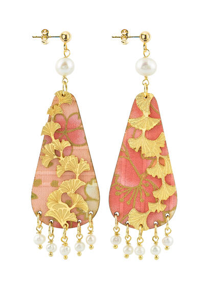 Orecchini Ginkgo Tralcio Piccolo Perla - Lebole Maison