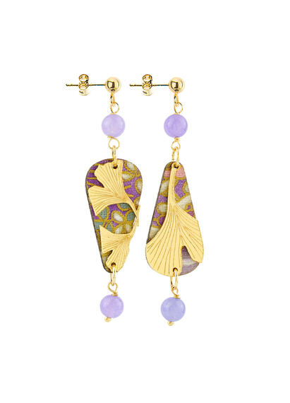 Orecchini Ginkgo Ventaglio Mini Lilla - Lebole Maison