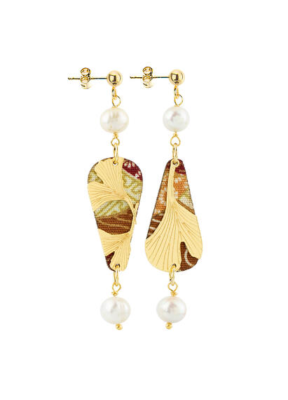 Orecchini Ginkgo Ventaglio Mini Perla - Lebole Maison