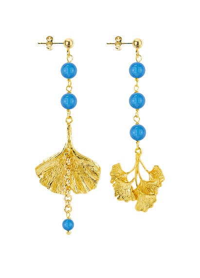 Orecchini Ginkgo Azzurro - Lebole Maison