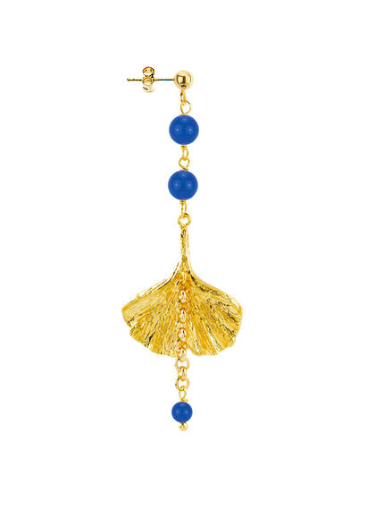 Orecchino Ginkgo Ventaglio Blu - Lebole Maison