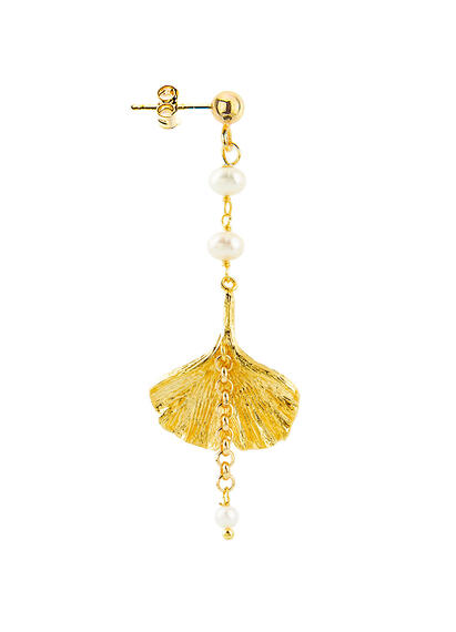 Orecchino Ginkgo Ventaglio Perla - Lebole Maison