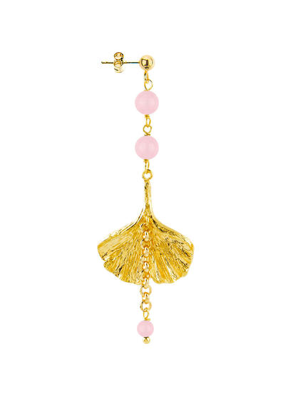 Orecchino Ginkgo Ventaglio Rosa - Lebole Maison
