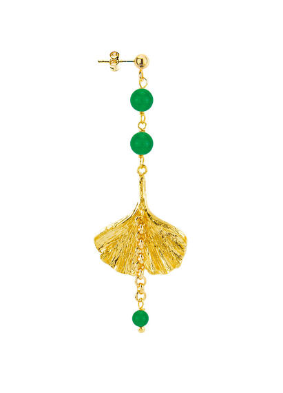 Orecchino Ginkgo Ventaglio Verde - Lebole Maison