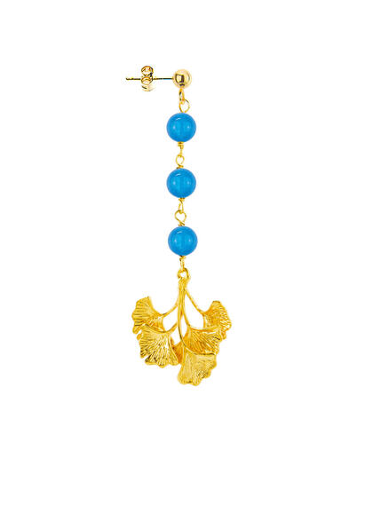Orecchino Ginkgo Tralcio Azzurro - Lebole Maison