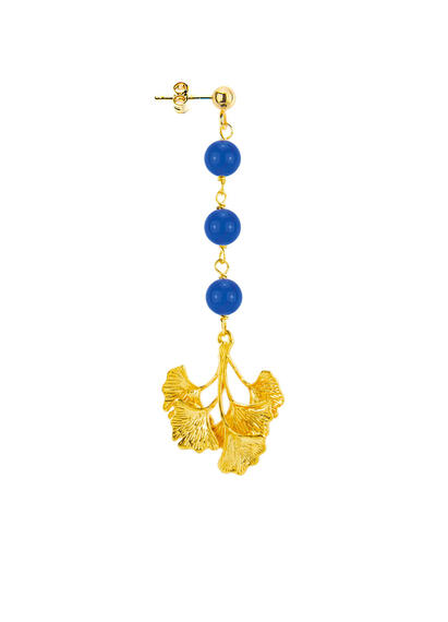 Orecchino Ginkgo Tralcio Blu - Lebole Maison
