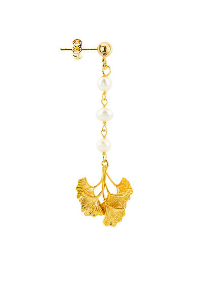 Orecchino Ginkgo Tralcio Perla - Lebole Maison